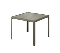 product of Plymold 37537530PL02 Outdoor Rectangle Dining Table, 37.5x37.5, Sand Colored Recycled Plastic Top, Iron Glimmer Aluminum Frame
