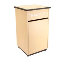 product of Plymold 80100DE Trash Can, 26" Cube Front Swing Door, 35-Gal Liner, Black Metal Base, USA Made
