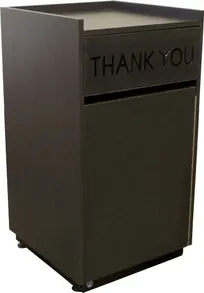 product of Plymold 80501GN Trash Can, 35-Gal Gray Laminate, 23"W x 23"D x 41-1/2"H Front Swing Door, Access, Finish