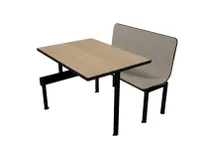 product of Plymold CBWL042TPDADA Contour Booth Unit, 42"W x 49.5"D x 36"H, Bench Seat, Plastic Laminate Top, Wall Position Frame, ADA Compliant