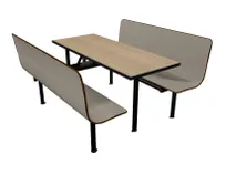 product of Plymold CBWL059TPD Contour Booth Unit, 59"W x 63"D x 36"H, Plastic Laminate Top, Bench Seating, Wall Style, Set