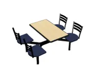 product of Plymold CEIS004DEQU Cebra Cluster Unit, 44"W x 66.25"D, Island Style, Laminate Top, Onyx Finish, Set of 4 Quest Chairs