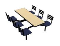 product of Plymold CEIS006DEQU Cebra Cluster Unit, 72"W x 66.25"D x 36"H, Onyx Finish, Laminate Top, 6 Quest Chairs