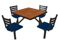 product of Plymold JUSQ004DECO Jupiter Cluster Unit, 60W x 70.75D, Onyx Finish, Laminate Top, 4 Country Chairheads, Free Standing