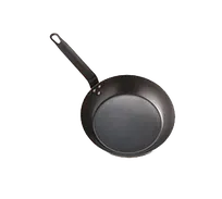 product of American Metalcraft BSFP11 Fry Pan, 11" Black Steel, Uncoated, Induction Ready, Oven & Broiler Safe