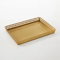 product of American Metalcraft LPLTG10 - Rectangular 10" x 7" x 1" Stainless Steel Platter In Gold Finish