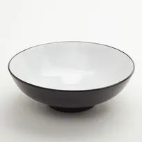 product of American Metalcraft NB56 - 56-Oz Round Melamine Noodle Bowl, Black/White, 10" L x 10" W x 3.4" H