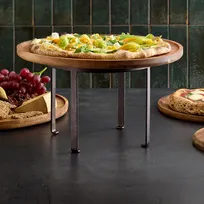 product of American Metalcraft PSR7 Pizza Stand, 9" Diameter Round Rustic Wrought Iron, Loft Collection