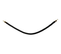 product of American Metalcraft RSCLRPGOBL - 5 Ft Braided Black Rope with Gold Ends, 2" Diameter, Securit Barrier