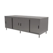 product of BK Resources CST-3684S2 Cabinet Base with Sliding Doors Chef Table, 84"W x 36"D / Dual Access