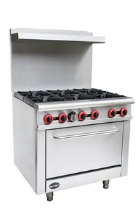 product of Saba GR-36 36" Commercial Gas Range, (6) Open Burners, Standard Oven, 211.000 BTU
