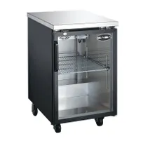 product of SABA SBB-27-23G Back Bar Cooler, 23-1/2"W X27"D Black/Steel, Door, 33-38°F, 1/2B/30C, 4" Casters, R290