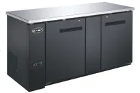 product of SABA SBB-27-69B Back Bar Cooler, 69"" W x 30"" D, Black, 112 6-pk Cans, 2 Doors, Digital Temp, 115V