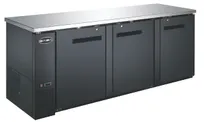 product of SABA SBB-27-90B Back Bar Cooler - 90-3/8" W, Black 3 Doors, Holds 4 Half Barrels, 115V, 4-in Casters