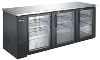 product of SABA SBB-27-90G Back Bar Cooler, 90-3/8" W x 27-32" D, Black, Doors, 6 Shelves, 33-38°F, R134a, NSF