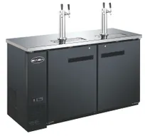 product of SABA SDD-24-60 Draft Beer Cooler - 60" Black, 2 Half-Barrel Kegs, 33-38°F, R134a, 115V, 4" Casters