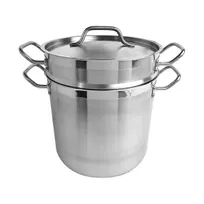 product of Thunder Group SLDB4012 Double Boiler, 3-Piece Set, 12 Qt, Outer Pan: 10-7/8" Dia. X 9-3/8" Height