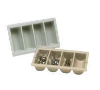 product of Vollrath 1375-06 Traex Silverware Cutlery Box, 4 Compartment, 12.875in W x 20.875in D x 4.5in Deep, Black Plastic
