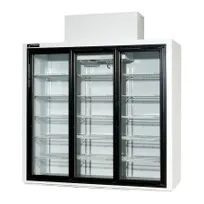 product of Powers BT77LGD Refrigerator - 3-Section 77" Wide, 72 cu ft, White Powder-Coat, Sliding Glass Doors