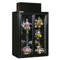 product of Powers FT52LGD Floral Cooler, Two-Section 52" (49 cu ft) Reach-In, Top-Mount Compressor, Sliding Glass Doors,
