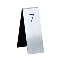 product of Cal-Mil 22623B-10 Engraved Number Tent Set (26-50), 1-3/4"W X 5"H, Vetical, Silver/Black