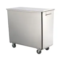 product of Baxter INGBIN-2COMPT 2-Compartment Mobile Bin, Stainless Sliding Cover, 120-lb 10-19 gal, 3" Casters