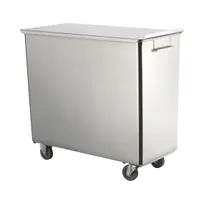 product of Baxter INGBIN-3COMPT 3-Compartment Mobile Bin, Stainless Steel, Sliding 120‑lb, 3" Casters