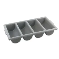 product of Browne USA 1990 4-Compartment Cutlery Box, 21.5x11.75x3.75, High Density Polypropylene, Dishwasher Safe