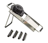 product of Browne USA 5715000 Mandoline Slicer - 16-1/2"Lx5-1/2"Wx3"H, 18/10 Stainless, 4 Julienne Blades (2-10 mm) Straight Cut