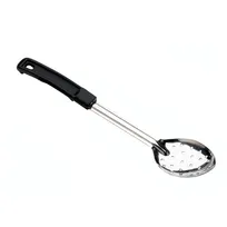 product of Browne USA 572352 - 15" Perforated Serving Spoon, Stainless Steel, Black Handle Hanging Hole, 1.5 mm