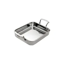 product of Browne USA 5724176 4.6 Qt Roasting Pan, 14" x 11-2/5" x 2", Stainless Steel, Induction Ready, NSF