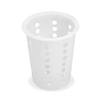 product of Browne USA 5735 Polyethylene White Cutlery Cylinder, 4-1/4" dia. x 5-1/4"H