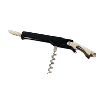 product of Browne USA 574077BK Waiter Corkscrew, 4.5" Length, Steel Worm, Black Plastic Handle, Steel Blade