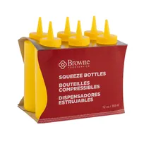 product of Browne USA 57801217 Squeeze Bottle, 12 Oz Yellow Polyethylene Mustard With Single No-Drip Tip, 6/Set