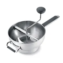 product of Browne USA 746479 Manual Food Mill, Stainless Steel, Auto Scraper, 3 Disks 2-4 mm, Dishwasher Safe