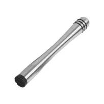 product of Browne USA 747091 Fruit Muddler 8.5" x 1" 1-Piece Stainless Non-Slip Rings SerratedBase StainFinish