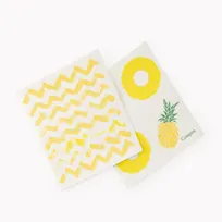 product of Browne USA 747953 CUISIPRO Eco‑Cloth, 20x17x0.2 cm Yellow Stripe Lemon, 100% Biodegradable, Dishwasher Safe, Reusable
