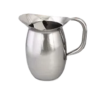 product of Browne USA 8202G Pitcher - 68 oz (8") Bell-Shaped Stainless Steel, Tubular Handle, Mirror