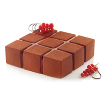 product of Louis Tellier CUBIK Silicone Mold 6.7"x6.7"x2" White 47.3 oz -76°F-+446°F Bake/Chill Dishwasher-Safe