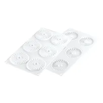product of Louis Tellier PLISSE23 Mold, 2.95" Dia x 0.3" H, 6x0.77 oz, White Silicone, MULTIFLEX 220