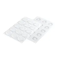 product of Louis Tellier PLISSE7 Candy Mold 2.95" Dia x 0.3" H 6x0.77 oz -76°F to +446°F White Baking Safe