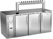 product of Victory VDD72HC-S-12T Keg Cooler, 72" W x 30" D x 49" H, 3 Half‑Barrel, Steel, 12‑Tap, R290