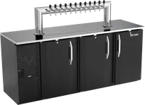 product of Victory VDDN78HC-B-12T Keg Cooler, 78"W x 26"D x 49"H, Black, 4‑keg Half‑Barrel 12‑Tap, R290, 1/3 HP