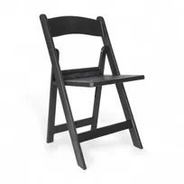 product of Flash Furniture LE-L-1-BK-SLAT-GG Hercules Series 800 lbs Black Folding Event Chair with Wood Look Resin Slatted Seat