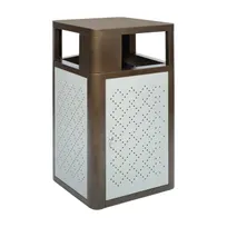 product of Flash Furniture UB-OTB-67W-BRN-SLV-GG - 31.4 Gallon Trash Can, Steel, Brown/Silver - 1/Each