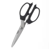 product of Mercer M14804 Kitchen Shears 8-7/8" Carbon Steel Blades Black Serrated Opener/Nutcracker/Lid NSF