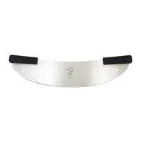 product of Mercer M18925 Pizza Rocker Knife 20" High-Carbon Stainless Steel Blade Santoprene Handles Holes NSF