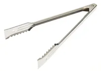 product of Mercer M21612 - 12" Tongs with Gripper End, 18/0 Stainless Steel, Flat Spring, Seafood Plating Tool