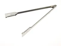 product of Mercer M21616 16" Tongs with Gripper End, 18/0 Stainless Steel, Flat Spring - Seafood Plating Tool