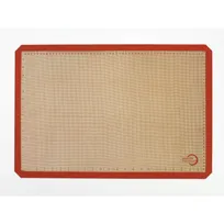 product of Mercer M31087OR Silicone Baking Mat, 16.5" x 24.5", Orange Edge, Marks, 480°F, Angle-Cut Corners